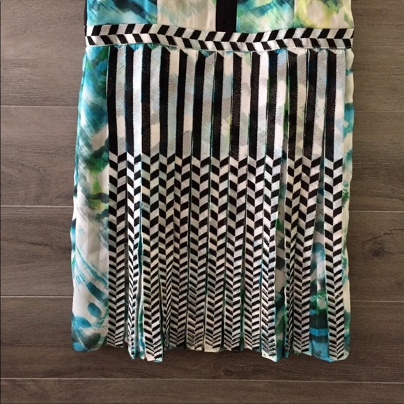 Parker High Neck Chevron Pleat Dress - Picture 3 of 6